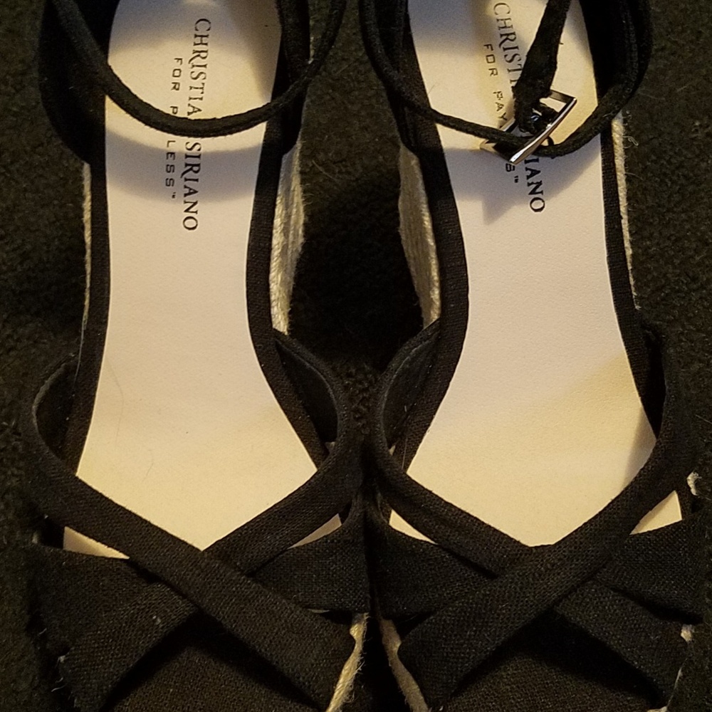 Black Wedge Sandal
